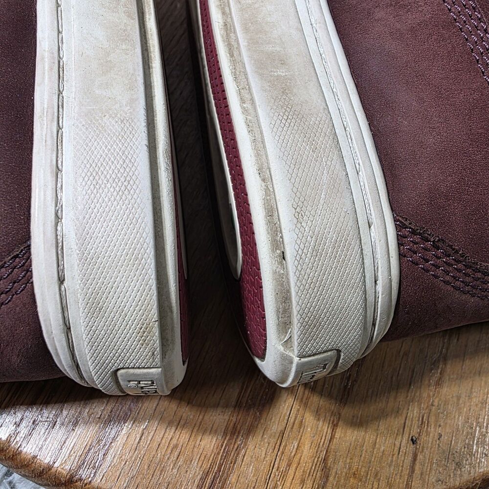 Timberland Dausette Ankle Sneaker Boots Women Sz 8 Burgundy Nubuck Leather Retro - Picture 9 of 9